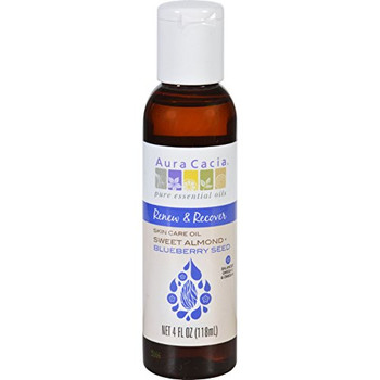 Aura Cacia - Skin Care Oil - Renew and Recover - Sweet Almond plus Blueberry Seed - 4 oz