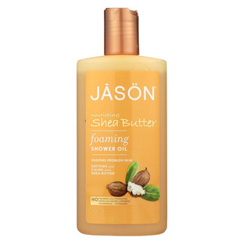Jason Natural Products Foaming Shower Oil - Nourishing Shea Butter - Case of 1 - 10 fl oz.