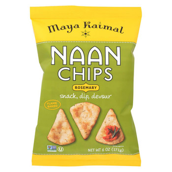 Maya Kaimal Naan Chips - Rosemary - Case of 12 - 6 oz.