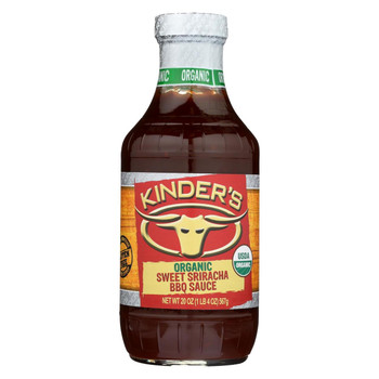 Kinders Barbeque Sauce - Organic Sweet Sriracha BBQ Sauce - Case of 6 - 19.5 oz.