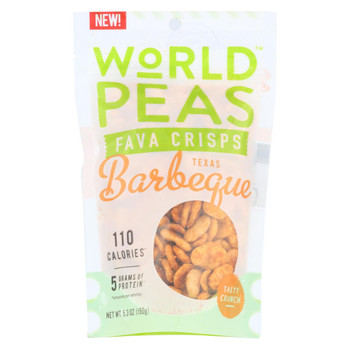 World Peas Fava Crisps - Texas Barbeque - Case of 6 - 5.3 oz.