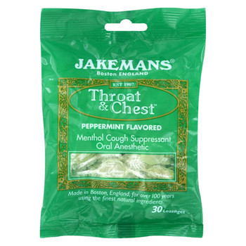 Jakemans Lozenge - Throat and Chest - Peppermint - 30 Count Jakemans Lozenge - Throat and Chest - Peppermint - 30 Count
