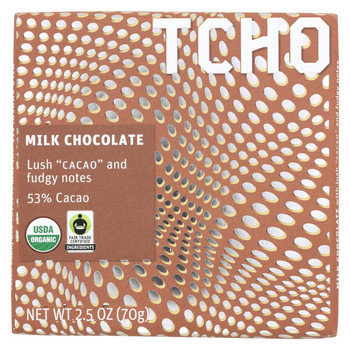 Tcho Chocolate Milk Chocolate Bar - Cacao - Case of 12 - 2.5 oz. Tcho Chocolate Milk Chocolate Bar - Cacao - Case of 12 - 2.5 oz.