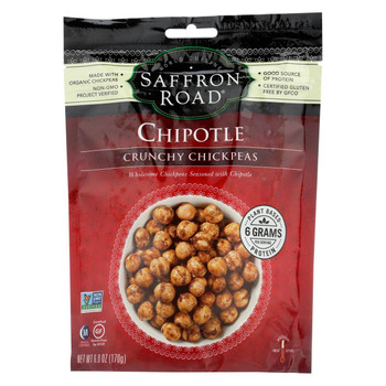 Saffron Road Crunchy Chickpeas - Chipotle - Case of 12 - 6 oz.