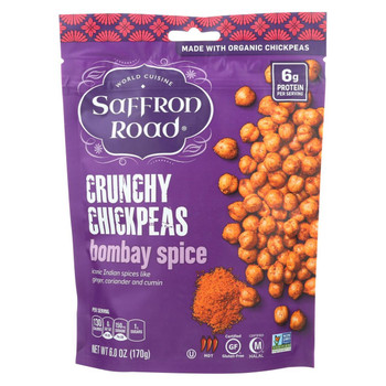 Saffron Road Crunchy Chickpeas - Bombay Spices - Case of 12 - 6 oz. Saffron Road Crunchy Chickpeas - Bombay Spices - Case of 12 - 6 oz.