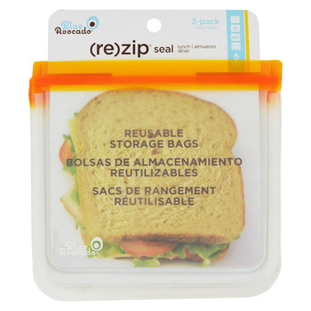 Blue Avocado - Lunch Bag - Re-Zip Seal - Orange - 2 Pack