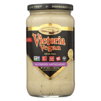 Victoria Vegan Sauce - Alfredo Artichoke - Case of 6 - 18 Fl oz.