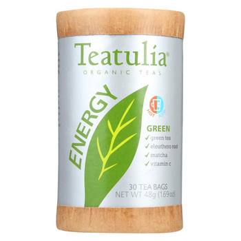 Teatulia Energy Tea - Organic - Green - Case of 6 - 30 BAG Teatulia Energy Tea - Organic - Green - Case of 6 - 30 BAG