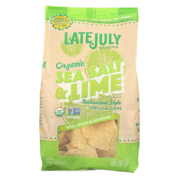 Late July Snacks Organic Tortilla Chips - Classic Rich - Case of 9 - 11 oz.