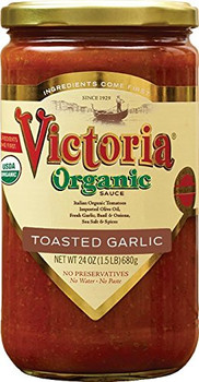 Victoria Organic Pasta Sauce - Toasted Garlic - Case of 6 - 24 oz.