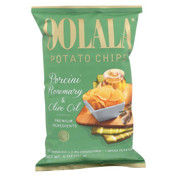 Oolala Potato Chips - Porcini Rosemary and Olive Oil - Case of 9 - 5 oz.