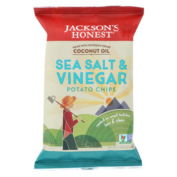 Jackson's Honest Chips Potato Chips - Sea Salt and Vinegar - Case of 36 - 1.2 oz.