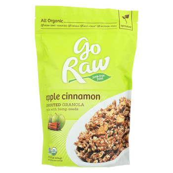 Go Raw - Organic Sprouted Granola - Apple Cinnamon - Case of 6 - 16 oz. Go Raw - Organic Sprouted Granola - Apple Cinnamon - Case of 6 - 16 oz.
