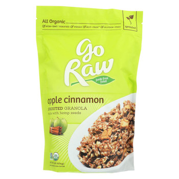 Go Raw - Organic Sprouted Granola - Apple Cinnamon - Case of 6 - 16 oz.