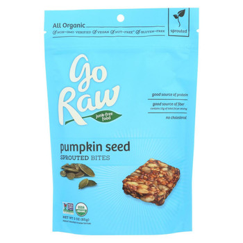 Go Raw - Organic Sprouted Bites - Pumpkin Seed - Case of 12 - 3 oz.