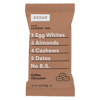RxBar - Protein Bar - Coffee Chocolate - Case of 12 - 1.83 oz. RxBar - Protein Bar - Coffee Chocolate - Case of 12 - 1.83 oz.
