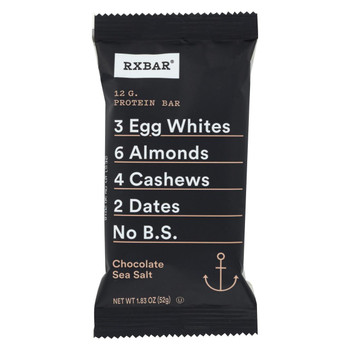 RxBar - Protein Bar - Chocolate Sea Salt - Case of 12 - 1.83 oz. RxBar - Protein Bar - Chocolate Sea Salt - Case of 12 - 1.83 oz.