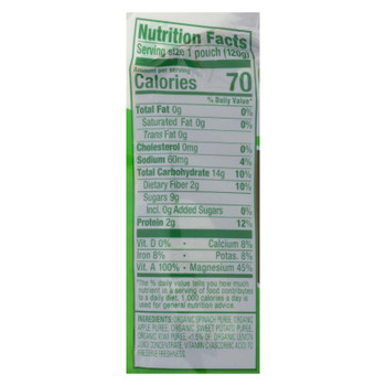 Happy Tot Toodler Food - Organic - Love My Veggies - Spinach Apple Sweet Potato and Kiwi - 4.22 oz - case of 16 Happy Tot Toodler Food - Organic - Love My Veggies - Spinach Apple Sweet Potato and Kiwi - 4.22 oz - case of 16
