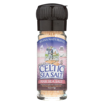 Celtic Sea Salt - Grinder - Sea Salt Pink Glass Grinder - Case of 6 - 3 oz.