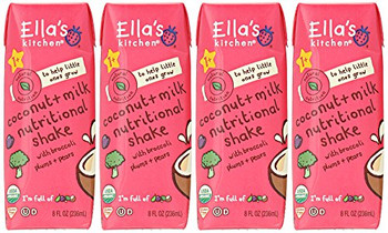 Ellas Kitchen Inc Shake - Organic - Coconut - Broccoli- Plum - Pear - Case of 6 - 4/8 fl oz