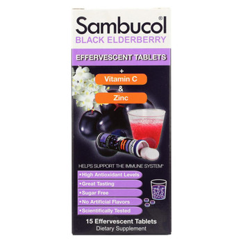 Sambucol - Original - Plus Vitamin C and Zinc - Effervescent Tabs - 15 Count