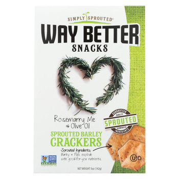 Way Better Snacks Crackers - Rosemary Me and Olive Oil - Case of 6 - 5 oz.