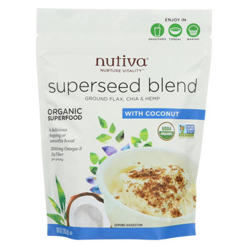 Nutiva Organic Superseed Blend - Coconut - Case of 6 - 10 oz.