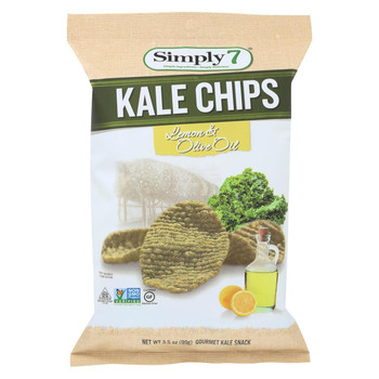 Simply 7 Kale Chips - Lemon and Olive Oil - Case of 12 - 3.5 oz.