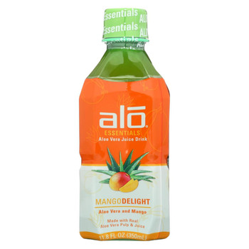 Alo Essentials Mango Delight Aloe Vera Juice Drink - Mango - Case of 12 - 11.8 fl oz. Alo Essentials Mango Delight Aloe Vera Juice Drink - Mango - Case of 12 - 11.8 fl oz.