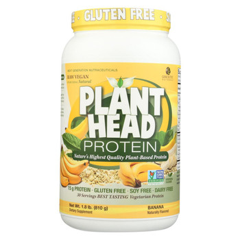 Genceutic Naturals Plant Head Protein - Banana - 1.8 lb