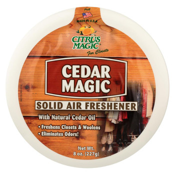 Citrus Magic Air Freshener - Odor Absorbing - Solid - Cedar Magic - 8 oz Citrus Magic Air Freshener - Odor Absorbing - Solid - Cedar Magic - 8 oz