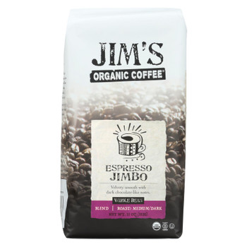 Jim's Organic Coffee - Whole Bean - Espresso Jimbo - Case of 6 - 11 oz.