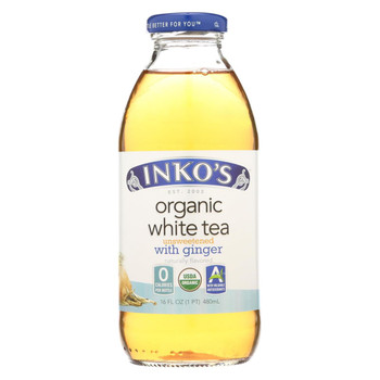 Inko's White Tea - Organic Tea - Unsweetened Original - Case of 12 - 16 Fl oz.