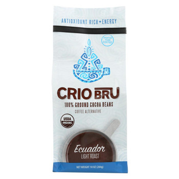 Crio Bru Ground Cocoa Beans - Ecuador Light Roast - Case of 6 - 10 oz.