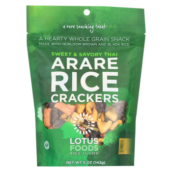 Lotus Foods Arare Rice Crackers - Sweet and Savory Thai - Case of 8 - 5 oz.