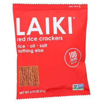 Laiki Red Rice Crackers - Case of 12 - 0.74 oz.