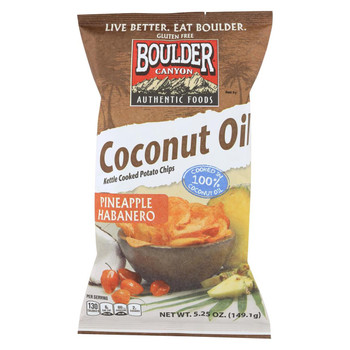 Boulder Canyon Natural Foods Chips - Coconut Oil Pineapple Habanero - Case of 12 - 5.25 oz.