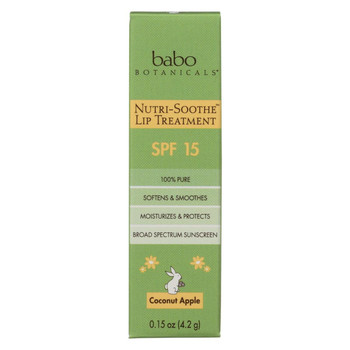 Babo Botanicals Lip Balm With Sunscreen - Coconut Apple - Case of 12 - .15 oz.