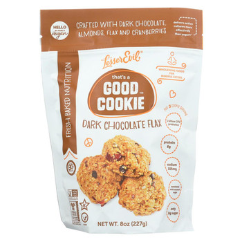 Lesser Evil Good Cookie - Dark Chocolate Flax - Case of 6 - 8 oz.