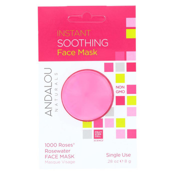 andalou Naturals Instant Soothing Face Mask - 1000 Roses Rosewater - Case of 6 - 0.28 oz andalou Naturals Instant Soothing Face Mask - 1000 Roses Rosewater - Case of 6 - 0.28 oz