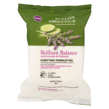Avalon Purifying Towelettes - Lavender and Prebiotics - Case of 6 - 30 Count