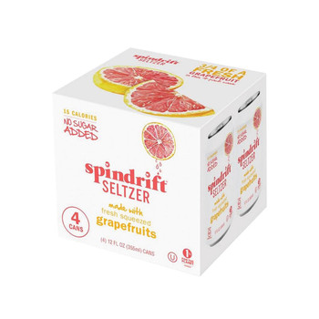 Spindrift Sparkling Water - Grapefruit - 4 pack 12 oz can - Case of 6 Spindrift Sparkling Water - Grapefruit - 4 pack 12 oz can - Case of 6