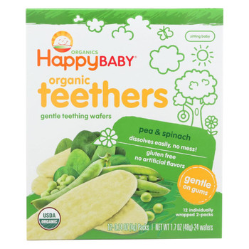 Happy Baby Gentle Tethers - Pea and Spinach - Case of 6 - 1.7 oz.