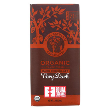 Equal Exchange Organic Chocolate Bar - Very Dark - Case of 12 - 2.8 oz. Equal Exchange Organic Chocolate Bar - Very Dark - Case of 12 - 2.8 oz.