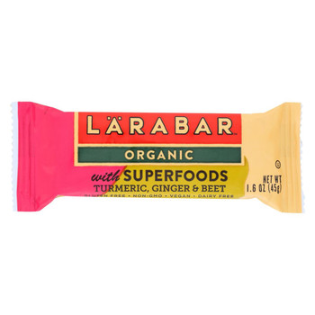 Larabar Organic with Super Foods - Turmeric and Ginger and Beet - Case of 15 - 1.6 oz.