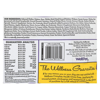 Wellness Pet Products Dog Food - Grain Free - Chicken Recipe - 12 lb.