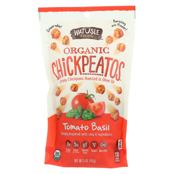 Watusee Foods Organic Chickpeas - Tomato Basil - Case of 12 - 5 oz