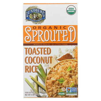 Lundberg Family Farms Organic Sprouted Rice - Toasted Coconut - Case of 6 - 6 oz Lundberg Family Farms Organic Sprouted Rice - Toasted Coconut - Case of 6 - 6 oz