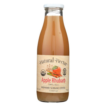 Natural Nectar Fruit Juices - Apple Rhubarb - Case of 6 - 25.4 Fl oz.