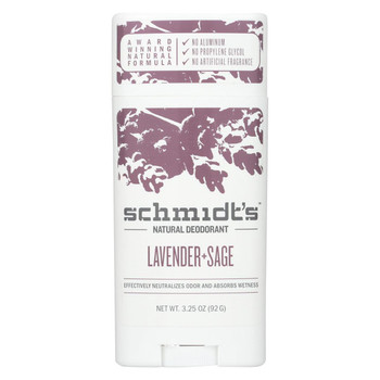 Schmidt's Natural Deodorant Stick - Lavender Sage - 3.25 oz. Schmidt's Natural Deodorant Stick - Lavender Sage - 3.25 oz.
